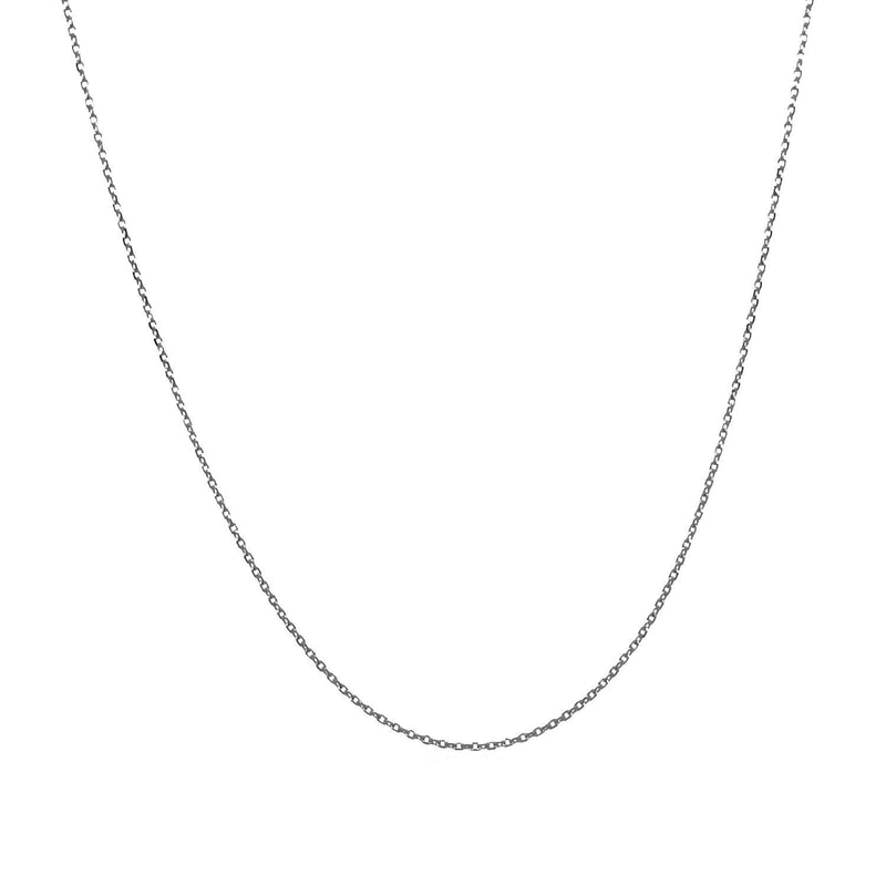 Bids.com 14k White Gold Diamond Cut Cable Link Chain 0.7mm Necklaces