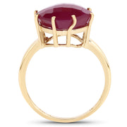 Bids.com 14K Yellow Gold Plated 8.95 Carat Glass Filled Ruby .925 Sterling Silver Ring Rings