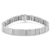 Bids.com 14K White Gold 7.0 Cttw Princess Cut Diamond 7" Alternating Vertical and Horizontal Rectangular Link Tennis Bracelet (H-I Color, SI2-I1 Clarity) Bracelets