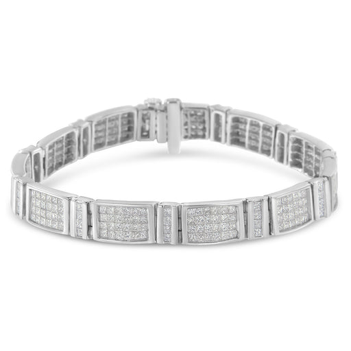 Bids.com 14K White Gold 7.0 Cttw Princess Cut Diamond 7" Alternating Vertical and Horizontal Rectangular Link Tennis Bracelet (H-I Color, SI2-I1 Clarity) Bracelets