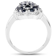 Bids.com 1.62 Carat Genuine Blue Sapphire .925 Sterling Silver Ring Rings