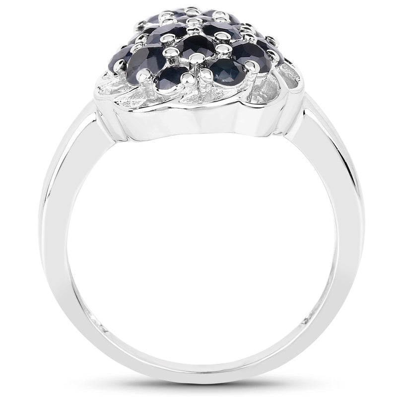 Bids.com 1.62 Carat Genuine Blue Sapphire .925 Sterling Silver Ring Rings