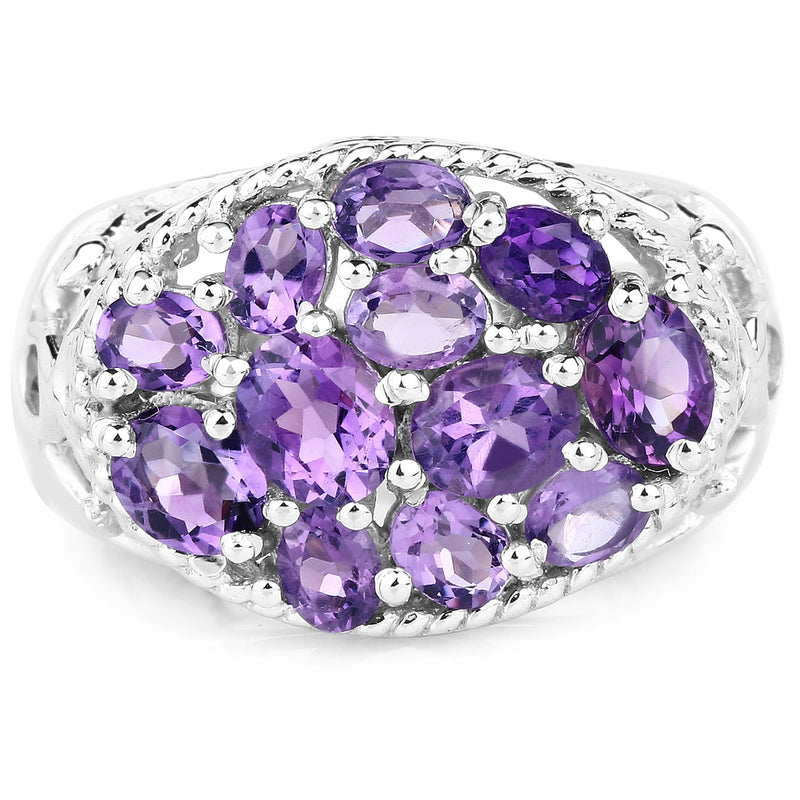 Bids.com 2.64 Carat Genuine Amethyst .925 Sterling Silver Ring Rings