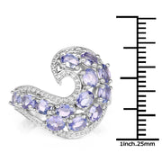 Bids.com 2.21 Carat Genuine Tanzanite .925 Sterling Silver Ring Rings