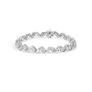Bids.com 14K White Gold 2.00 Cttw Diamond Cluster and Spiral Link Bracelet (I-J Color, I1-I2 Clarity) - 7" Bracelets