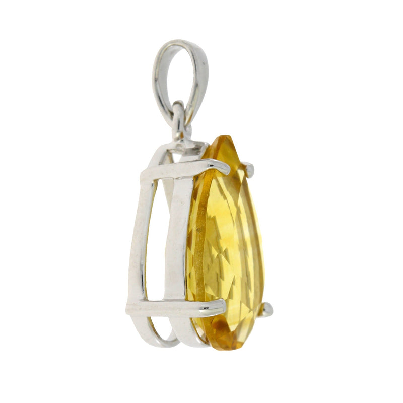 Bids.com 3.80ct Citrine Fashion Pendants Sterling Silver Pendants White Smoke