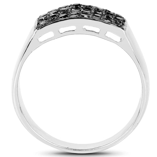 Bids.com 0.43 Carat Genuine Black Diamond .925 Sterling Silver Ring Rings
