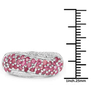 Bids.com 1.81 Carat Genuine Ruby and White Zircon .925 Sterling Silver Ring Rings
