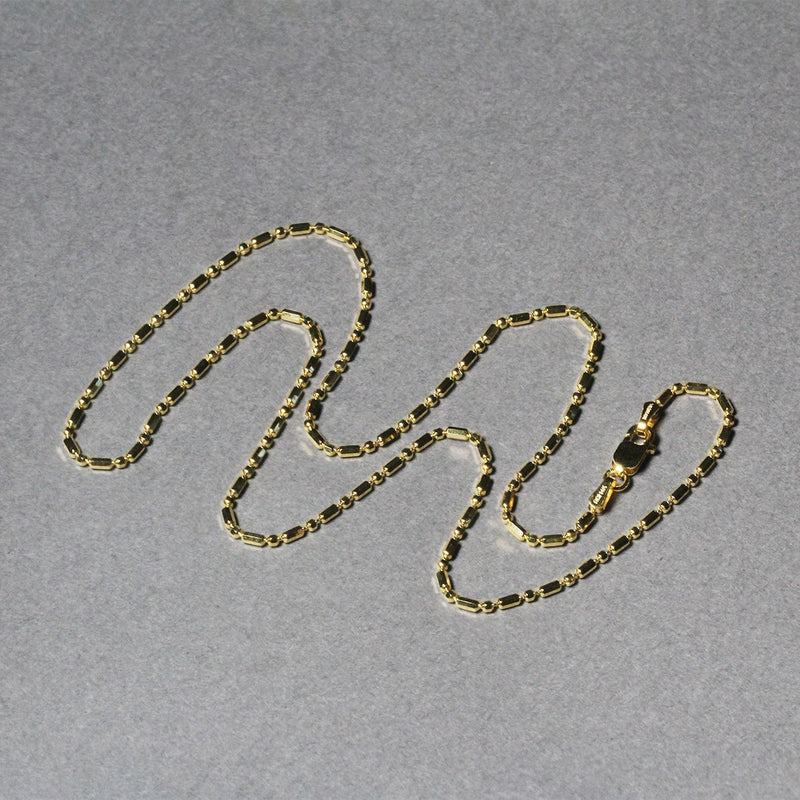 Bids.com 14k Yellow Gold Diamond-Cut Alternating Bead Chain 1.5mm Necklaces