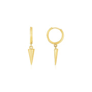 Bids.com 14K Yellow Gold Dangling Spike Drop Hoop Earrings Earrings
