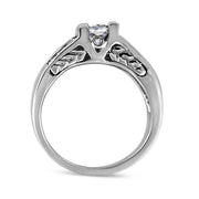 Bids.com 14K White Gold 1 1/4 Cttw Princess Cut Diamond Channel Set Engagement Ring (H-I Color, SI1-SI2 Clarity) - Ring Size 7 Rings