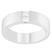 Bids.com Men's 14K White Gold 1/4 ct.TDW Diamond Channel Band Ring (G-H, VS1-VS2) Rings