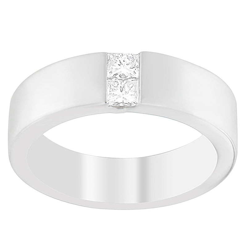 Bids.com Men's 14K White Gold 1/4 ct.TDW Diamond Channel Band Ring (G-H, VS1-VS2) Rings