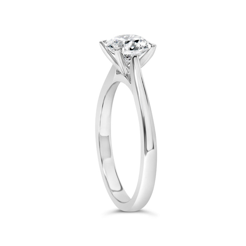 Bids.com 14K White Gold 1.0 Cttw Round Lab Grown Diamond Eagle Claw 4-Prong Set Solitaire Engagement Ring (F-G Color, VS2-SI1 Clarity) - Ring Size 7 Rings