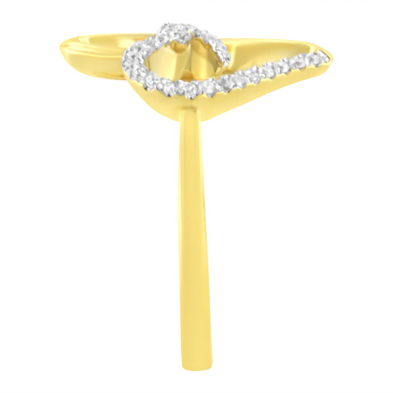 Bids.com 14KT Yellow Gold 1/10 ctw. Diamond Heart Shape Ring (K-L, I1-I2) - Size 7 Rings