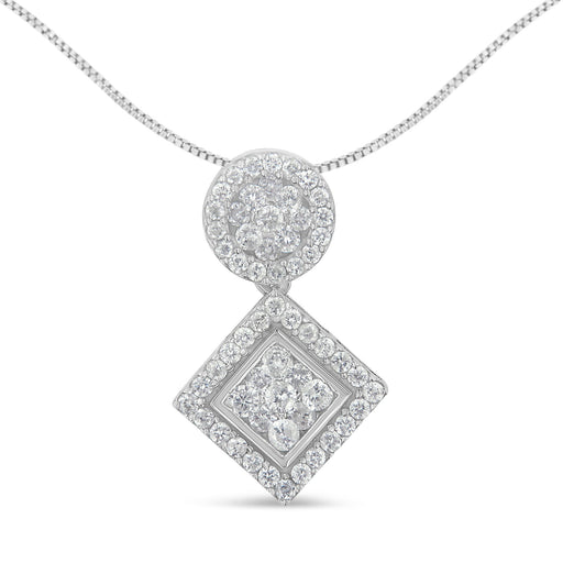 Bids.com 14K White Gold 1 cttw Diamond Pendant Necklace (H-I, I1-I2) Necklaces