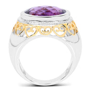 Bids.com 6.92 Carat Genuine Amethyst .925 Sterling Silver Ring Rings