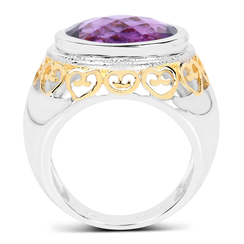 Bids.com 6.92 Carat Genuine Amethyst .925 Sterling Silver Ring Rings