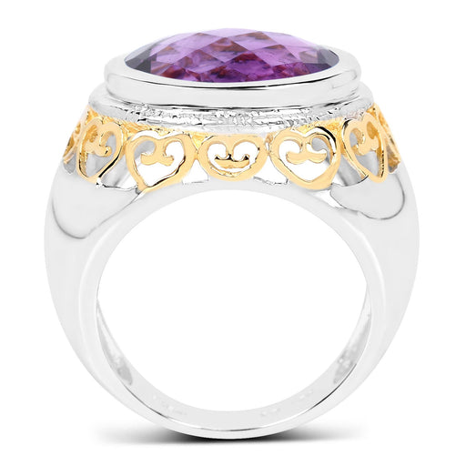 Bids.com 6.92 Carat Genuine Amethyst .925 Sterling Silver Ring Rings
