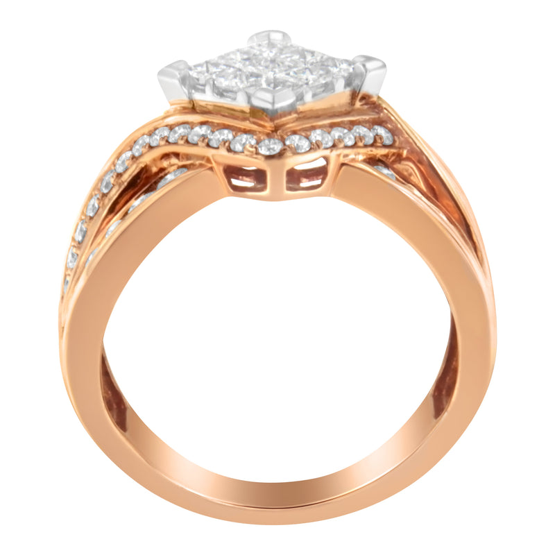 Bids.com Two-Tone 10KT Gold Diamond Bypass Cocktail Ring (1 1/2 cttw, H-I Color, I1-I2 Clarity) Rings
