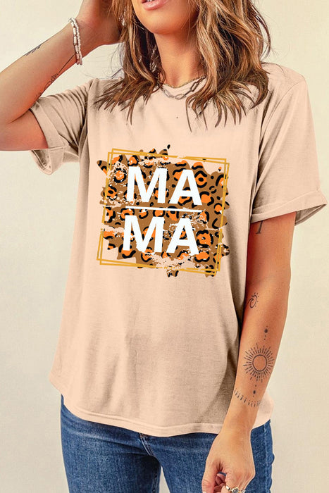 MAMA Round Neck Short Sleeve T-Shirt