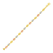 Bids.com 14k Tri Color Gold Mariner Link Bracelet Bracelets