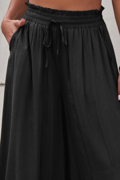 Drawstring Waist Wide Leg Pants by VYSN