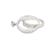 Bids.com Diamond Engagement Ring Set Sterling Silver 14KT Gold Rings