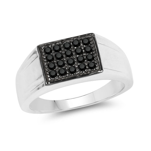 Bids.com 0.30 Carat Genuine Black Diamond .925 Sterling Silver Ring Rings