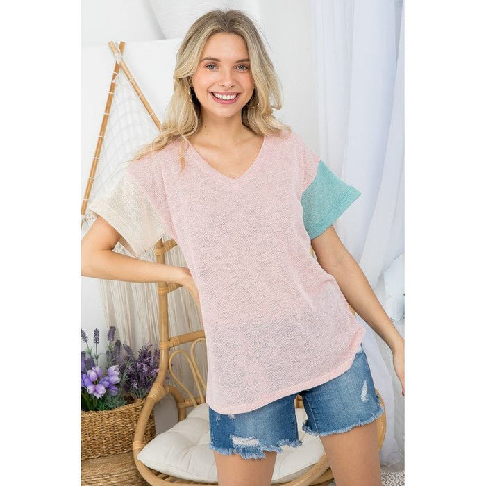 Low Gauge Color block Top