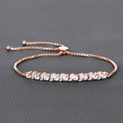 Bids.com 0.89 Carat Genuine Morganite and White Topaz .925 Sterling Silver Bracelet Bracelets