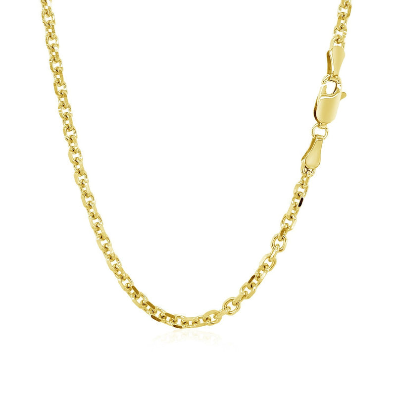 Bids.com 3.1mm 14k Yellow Gold Diamond Cut Cable Link Chain Necklaces