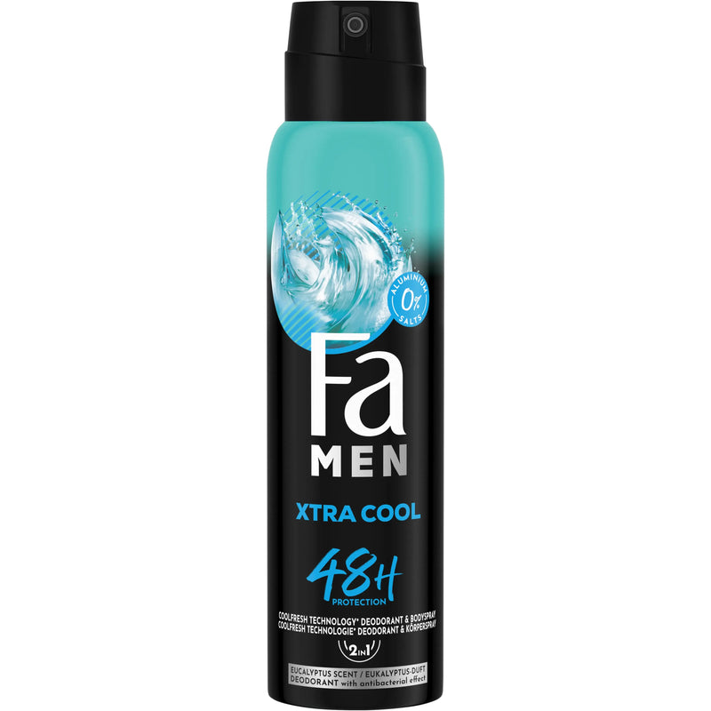 Fa Fa Men Xtra Cool Deodorant Spray 48h Icy Fresh Protection 150ml Deodorant & Anti-Perspirant