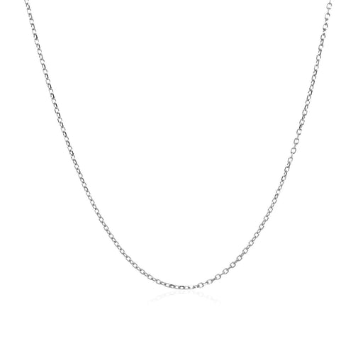 Bids.com 14k White Gold Diamond Cut Cable Link Chain 0.8mm Necklaces