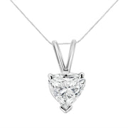 Bids.com 14K White Gold 1/5 Cttw 3-Prong Set Heart Shaped Solitaire Lab Grown Diamond 18" Pendant Necklace (F-G Color, VS2-SI1 Clarity) Necklaces