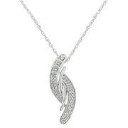 Bids.com .925 Sterling Silver Diamond Accent Bypass Curve 18" Pendant Necklace (I-J Color, I3 Clarity) Necklaces