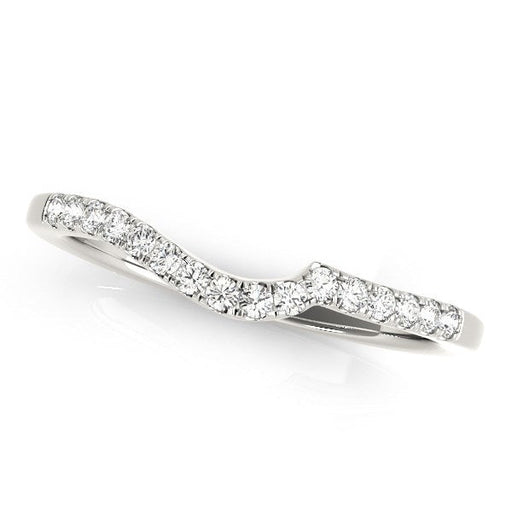 Bids.com 14k White Gold Curved Style Pave Diamond Wedding Ring (1/6 cttw) Rings