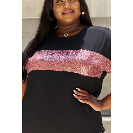 Sew In Love Shine Bright Center Mesh Sequin Top