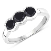 Bids.com 1.22 Carat Genuine Black Diamond .925 Sterling Silver Ring Rings