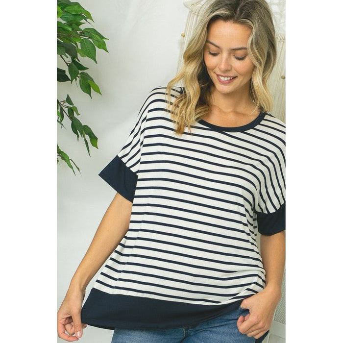 STRIPE MIXED HIGH LOW TOP