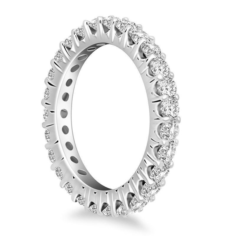 Bids.com 14k White Gold Common Prong Round Diamond Eternity Ring Rings