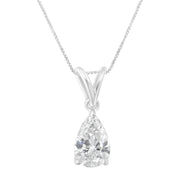 Bids.com IGI certified 10K White Gold 1/2 cttw Diamond Pear Pendant Necklace (I-J, I1) Necklaces