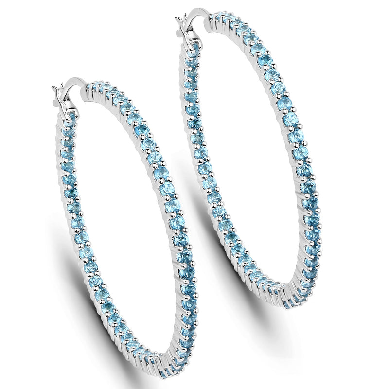 Bids.com 3.60 Carat Genuine Swiss Blue Topaz .925 Sterling Silver Earrings Earrings