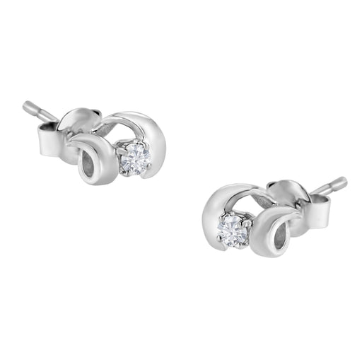 Bids.com .925 Sterling Silver Round Cut Diamond Fashion Stud Earrings (0.10 cttw, I-J Color, I2-I3 Clarity) Earrings