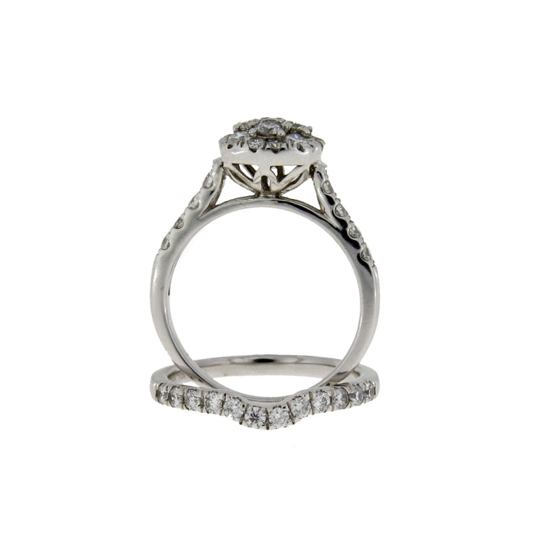 Bids.com 1.30ct Diamond Engagement Ring Set 10KT White Gold Rings