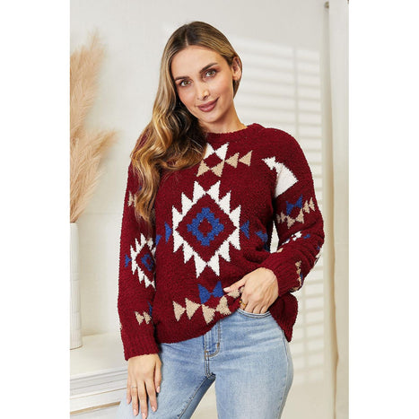 HEYSON Aztec Soft Fuzzy Sweater