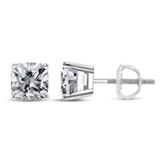 Bids.com 14K White Gold 1 1/2 Cttw Clarity Enhanced Princess Cut Diamond Solitaire Stud Earrings (I-J Color, I1-I2 Clarity) Earrings