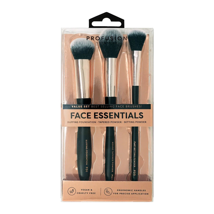 Profusion Cosmetics - Artistry Face Essentials | 3-pc Artistry Face Brush Set