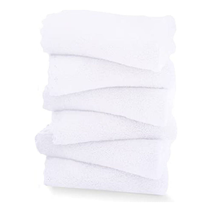 100% Cotton White Face Towels 12.5"X12.5" (Pack of 6)