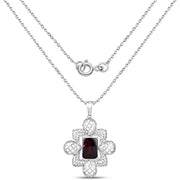 Bids.com 8.00 Carat Genuine Garnet .925 Sterling Silver Pendant Pendants